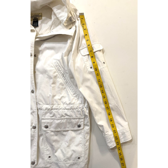 Lauren Ralph Lauren Jacket Womens Small White Utility Field Anorak Hooded LRL - Picture 9 of 12